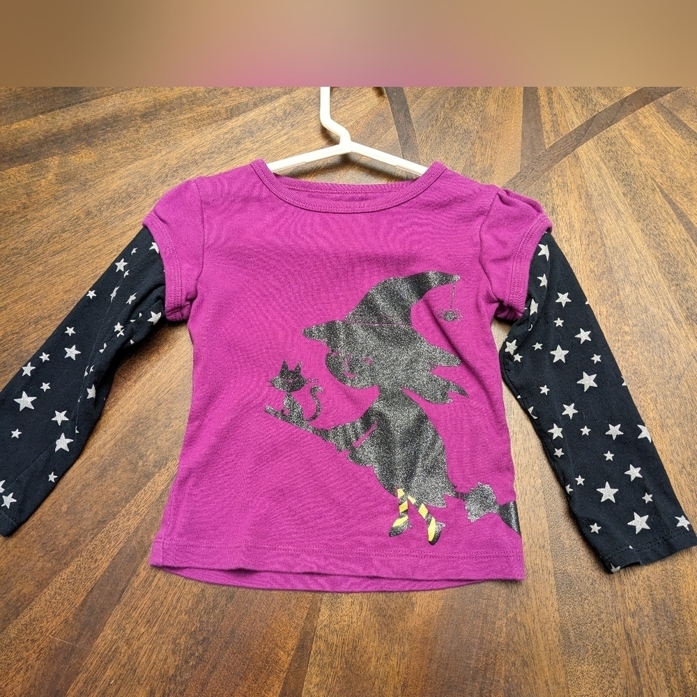 Carter's Purple and Black Witch Long Sleeve Tee